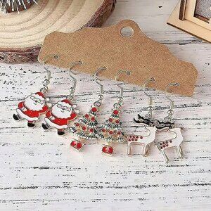 Set (3) Gold Christmas Dangle Earrings